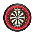 Unicorn Illuminated Dartboard Backboard Surround | Solar 2 | 360 Degrees Non-Glare Lighting | Fits any Standard Dartboard, Black