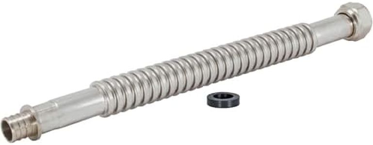 Eastman 0438612 Corrugated Stainless Steel Water Heater Connector, 3/4 inch FIP x 3/4 inch Crimp PEX, 12 inch