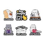 INSTITIZERCat Brooch Set Kitten English Inspirational Sentence Badge Creative Cat Enamel Pins Set Metal Badges Funny Animal Accessories for Backpack Hat Bag Lovely Cats Pin for Friends Family