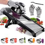 Masthome Adjustable Kitchen Mandolin Slicer, Food Mandoline Vegetable Chopper Professional, Mandolines Julienne Cutter for Potato, Onions Grater- Send Cut Proof Gloves & Cleaning Brush