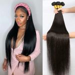 VIPbeauty 12A Brazilian Straight Human Hair Bundles 100% Unprocessed Virgin Human Hair Extensions 3 Bundles Machine Double Wefts for Women Natural Color