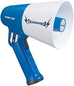 ThunderPower THUN150 600 Yard Sound Range 15 Watt Portable PA Bullhorn Megaphone Speaker with 2 Megaphone Modes, Blue