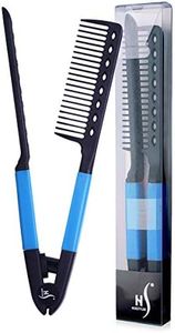 Herstyler Styling Comb For Hair - Straightener Comb For Great Tresses - Straightening Comb With A Grip - Flat Iron Comb For Knotty Hair - Hair Comb For Unkempt Hair (Blue)