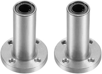 uxcell LM8UU Extra Long Round Flange Linear Ball Bearings, 8mm Bore Dia, 15mm OD, 45mm Length(Pack of 2)