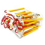 ISOP Emergency Fire Escape Rope Ladder 4 Story 32 ft (10m) with Safety Cord | Rescue Ladder - Antislip Rungs & Spring Hooks - Climbing Escape Ladder