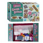 EKTA Cross Stitch 10 in 1 Art and Craft Stitching Game To Make 10 Colourful Projects For Kids- Multi color, Fabric; Plastic