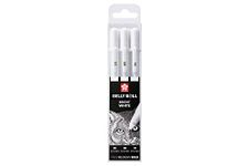 SAKURA Royal Talens Gelly Roll Pen, White, Assorted Sizes, Fine/Medium/Bold -3 Pen Set