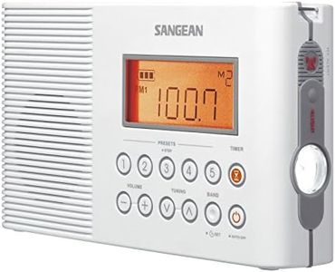 Sangean H201 Shower Radio AM/FM Waterproof, Weather Alert Radio, White