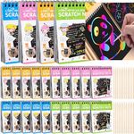 20 pc Magical Scratch Book for Kids - Return Gifts Birthday Party for Kids - Best Birthday Return Gifts for Kids in Bulk - Magic Drawing Set Painting Activity Book Doodle Books - Scratch Note Book