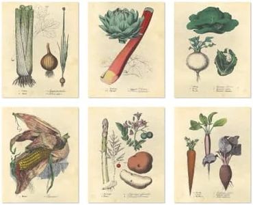 Ink Inc. Botanical Prints Wall Art - Vegetables Edible Kitchen Art - Set of 6 8x10 Inch - Unframed