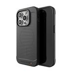 ZAGG Gear 4 Havana Snap D30 Protective Case Compatible with iPhone 14 Pro, Slim, Shockproof, Wireless Charging, (Black)