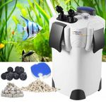 VAYINATO® Multi Stage External Outside Canister Filter & Filter Media Set (Pumice, Ceramic Ring and bio Ball) for Aquarium Fish Tank (HW-304A | 55W | 2000L/H | H.max-2.5M | Size-290 * 290 * 485mm)
