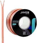 JAVEX CPR Construction In-Wall-Use OFC Speaker Wire 2x2.5MM2 [ 315x0.10mm Oxygen-Free Copper 99.9%] for Home Theater and Audio Systems Installation, Transparent 15.5M