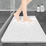 Joyhalo Shower Mats for Showers Anti Slip for Elderly, 32'' x 24'' Non Slip Bath Mat for Inside Shower, Bath Tub Mats for Bathroom Non Slip for Shower, PVC Loofah Bathroom Mats, White