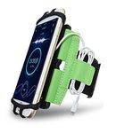 360° Rotatable Sport Running Armband Cell Phone Holder Arm Case for Samsung Galaxy S21 S22 S23 Ultra S20 FE S10 Plus A53, iPhone 14 13 12 11 Pro Max, OnePlus 9 8, Google Pixel 7a, Moto G Power (Green)