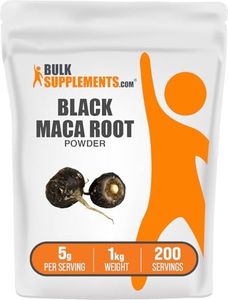 BulkSupplements.com Black Maca Powder - Maca Supplement, from Black Maca Root - Black Raw Maca, for Men & Women - Vegan, Gluten Free, 5000mg per Serving, 1kg (2.2 lbs) (Pack of 1)