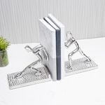 CASA DECOR Colossal Unity Sculpture Bookends Decorative Aluminium Bookends Desktop Book Shelf Organiser for Office Decor, Home, Living Room, School & Library (Pack of 2)