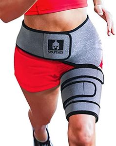 Sparthos Sciatic Nerve Brace - Hip Support Belt - Sciatica, SI Joint, Hamstring Pain Relief - Orthopedic Thigh Groin Compression Wrap - Sacroiliac Siatic Siatica Strain - For Men & Women (Left Leg)