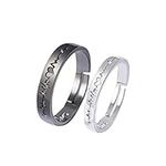 Heartbeat Promise Matching Ring Real Love Couple Ring Heartbeat Rings for Couples Matching Promise Rings Wedding Engagement Bands (Sliver)