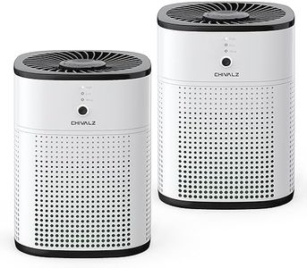 2 Pack CHIVALZ Air Purifiers for Bedroom, Air Purifiers for Home Bedroom, Quiet Air Cleaner with 24dB Sleep Mode, True HEPA Filter for Pet, White & Black