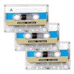 Jagowa 60 Min Blank Cassette Tapes - 3 Pack Professional Audio Recording Media for Voice Recordings, Lectures, and Teaching.