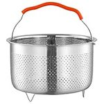 BESTonZON Steamer Basket for Instants Pot 3L Vegetable Steamer Basket Stainless Steel Steamer Basket Insert for Pots Dumpling Rice Veggie Fish Seafood Cooking