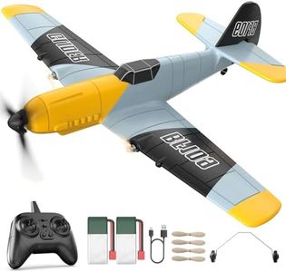 DEERC RC Plane 3 Channel BF-109 Remote Control Airplane Fighter Toys,2.4GHz 6-axis Gyro Stabilizer RTF Glider Aircraft Plane with 2 Batteries,Easy to Fly for Adults Kids Beginners Boys