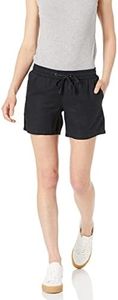 Amazon Essentials Women's 5" Inseam Drawstring Linen Blend Short (Available in Plus Size), Black, 2X