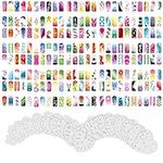 Custom Body Art Airbrush Nail Stencils - Design Series Set # 14 Includes 20 Individual Nail Templates with 16 Designs Each for a Total of 320 Designs of Series #14