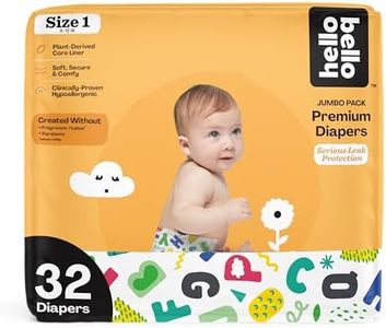 Hello Bello Premium Baby Diapers Size 1 I 32 Count of Disposable, Extra-Absorbent, Hypoallergenic Baby Diapers with Snug and Comfort Fit I Alphabet Soup