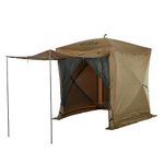 Hike Crew 6’x6’ Pop-Up Gazebo Screen Tent | 4-Sided Outdoor Canopy Shelter w/Built-in Zippered Wind Panels, Built-in Awning, Stakes, Ropes & Carry Bag for Camping & Sports | UV Resistant SPF 50+