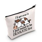 POFULL Heifer Gift for Cow Lover I'll Get Over It Cow I Just Need To Be Dramatic First Zipper Bag Cows Farmer Butcher Milk Gift (Cow bag)