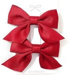 2 Pcs Hair Bows for Girls, Red Bow Barrettes for Little Girls Cute Hair Accessories for Girls Bowknot Hair Clip