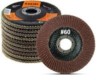 KSEIBI 686010 Aluminum Oxide 4 1/2 Inch Auto Body Flap Disc Sanding Grinding Wheel 10 Pack Type 27 (60 Grit)