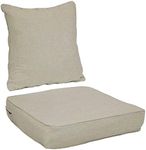 Sunnydaze Back and Seat Cushion Set for Outdoor Furniture - 2-Piece Replacement Set - Indoor and Outdoor Use - Beige