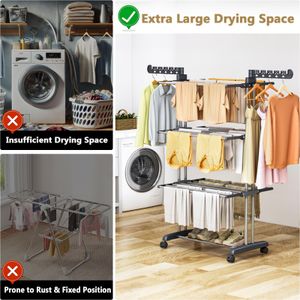 PurKeep 4-Tier Clothes Drying Rack – Foldable Laundry Organizer