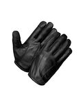 QUALITY WEARS USA Touchscreen Compatible Leather Gloves with Kevlar Lining for Safety and Comfort in Police and Security (M), Black, Medium