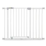 hauck Baby Gate for Doors and Stairs Open N Stop inclusive 21cm Extension, Child Stair Gate for Widths 96 to 101 cm, Stair Gate Pressure Fit - No Screws, One-Handed Opening to Both Sides, Metal, White