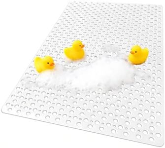 Extra Large Shower Mat, Yonala 47 x 32 Inch Non Slip Shower Mats for Inside Shower, Soft TPE Shower Floor Mat with Suction Cups and Drain Holes, Machine Washable Bathroom Shower Mat, Easy to Clean
