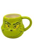 Divas World The Grinch 3D Face Ceramic Coffee Mug-Tea Coffee Novelty Cup Gift-Merry Grinchmas-Dr Seuss-Christmas Xmas Stocking Filler