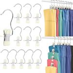 Legging Organizer for Closet, Yoga Pants Hangers 20 Pack Hanging Chip Clips Clothes Pins Holds Leggings, Space Saving Hanger Closet Organizers and Storage for Workout Sets, Hat, Bag - Ivory White