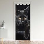 Erosebridal Black Cat Door Curtain 42" W X 80" L,Cat Kitten Blackout Curtain for Privacy for Kids Girls Boys,Cute Cat Lover Cute Doorway Curtain,Kawaii Pet Animal Closet Curtain Wall Room Decor