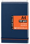 MENORAH Paper - A4 Sketchbooks For Artists - 180 Gsm (100 Pages/50 Sheets) - Hard Spiral Bound, Drawing Book, Size (21.0 Cm X 29.7 Cm) - Solid Metal Spiral- Landscape(Blue), Oil Paint