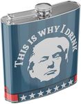 TrumpedUp "This Is Why I Drink" Flask - Fairly Odd Novelties - Funny Political Donald Trump MAGA Gag Gift,Blue,One Size