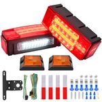 Nilight 2PCS Rectangular LED Trailer Light Kit with Halo Glow Submersible LED Stop Turn Tail Side Marker Clearance License Light for 12V Trailer Boat Camper RV Trucks Snowmobile (TL-40)