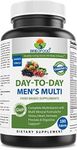 Brieofood Mens Multivitamin 180 Tablets, Food Based daily Multivitamin for men made with Vegetable Source Omegas, probiotics and herbal blends