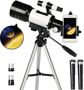 TUOKE Telescope for Astronomy Adult Kids Beginners, 150X Astronomical Refractor Telescope, 300X70mm Telescop with Tripod Smartphone Adapter