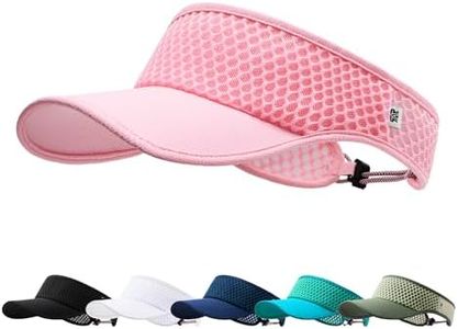AUSFLUG Sun Visor Hat Men Women - Wide Brim Quick Dry Adjustable Cap, Lightweight for Golf Tennis Pickleball Beach Pink
