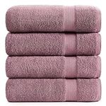 4 Pack Bath Towel Sets for Bathroom- 100% Cotton Bathroom Towels, Ultra Soft Cotton Towels, Quick Dry Bath Towels for Bathroom, Premium Quality Bath Towel Set (28" x 54") - Wishful Mauve