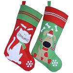 WEWILL Lovely Embroidered Pets Pattern Christmas Stockings Dog or Cat 16-Inch/40cm Length (Cat)